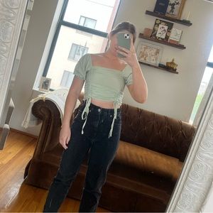 Sage Green Crop Top